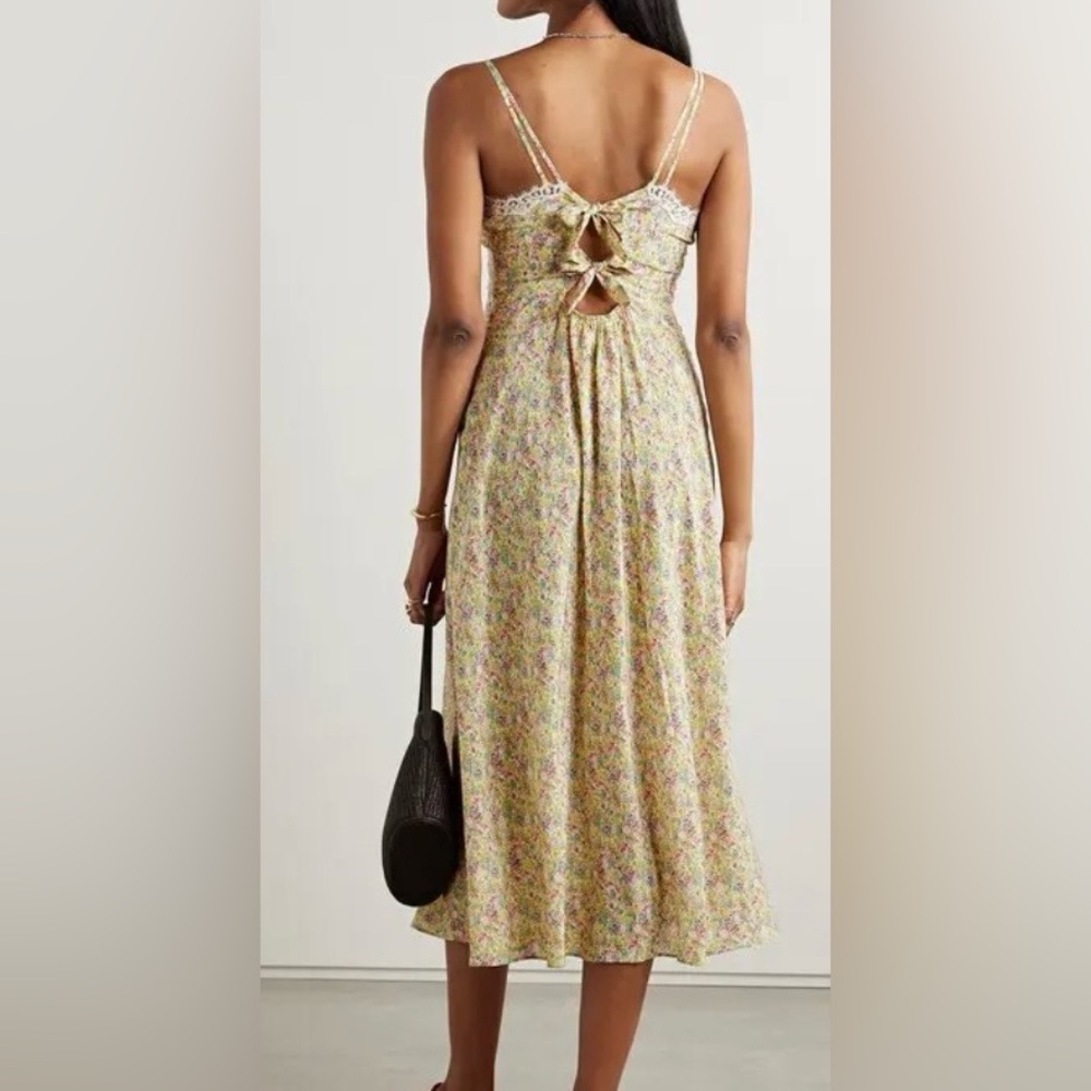 DOEN Floral Yellow Lace Maxi Dress - Picture 3 of 14